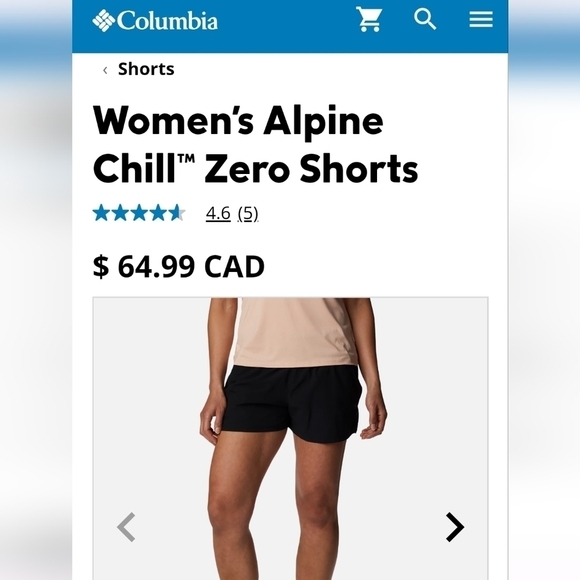 COLUMBIA Women's Alpine Chill Zero Shorts, black, plus sz 2x - Picture 4 of 9